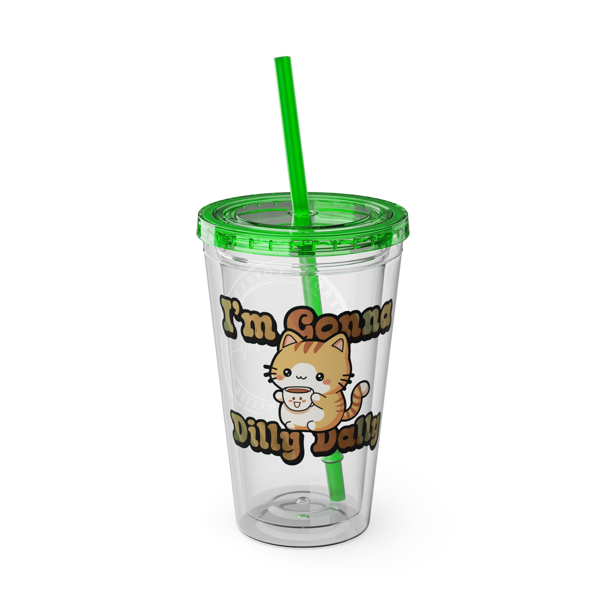 Dilly Dally Coffee Cat Tumbler