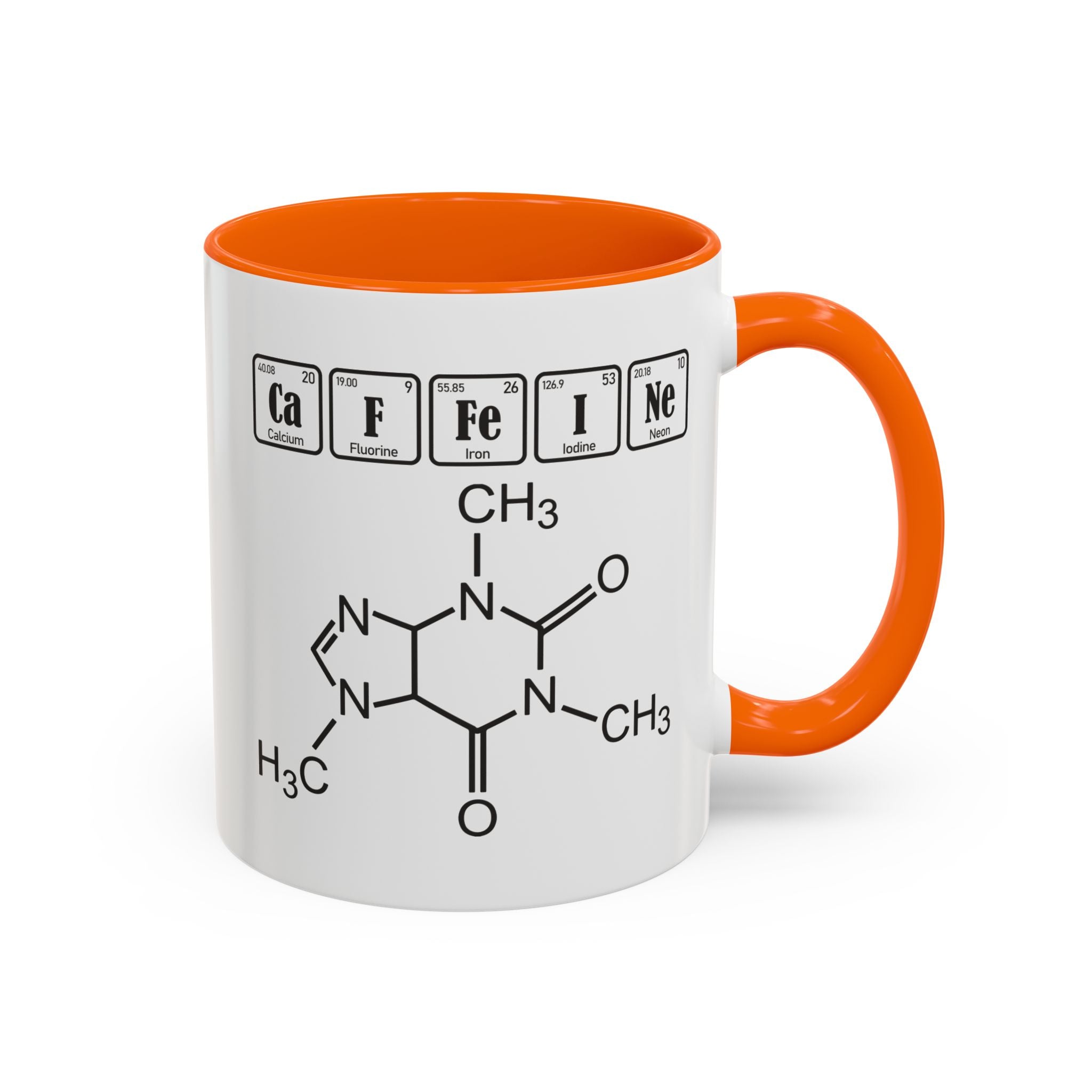 Caffeine Molecule Accent Mug — Chemistry Coffee Cup (11/15oz)