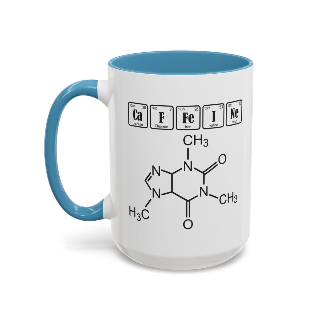 Caffeine Molecule Accent Mug — Chemistry Coffee Cup (11/15oz)