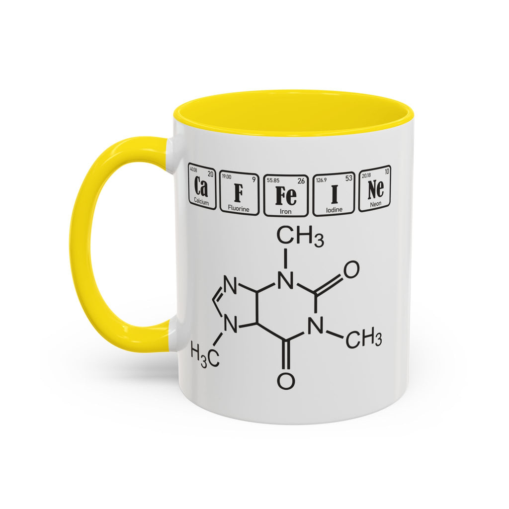 Caffeine Molecule Accent Mug — Chemistry Coffee Cup (11/15oz)