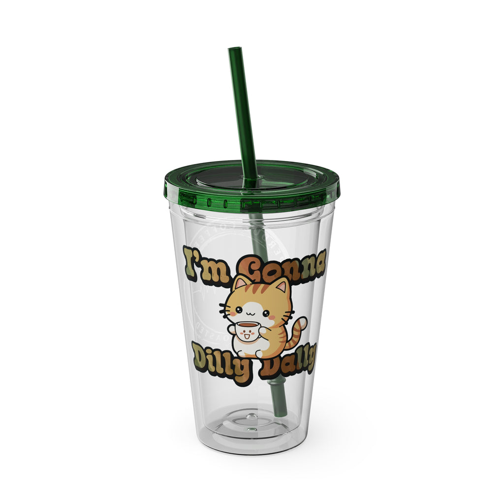 Dilly Dally Coffee Cat Tumbler