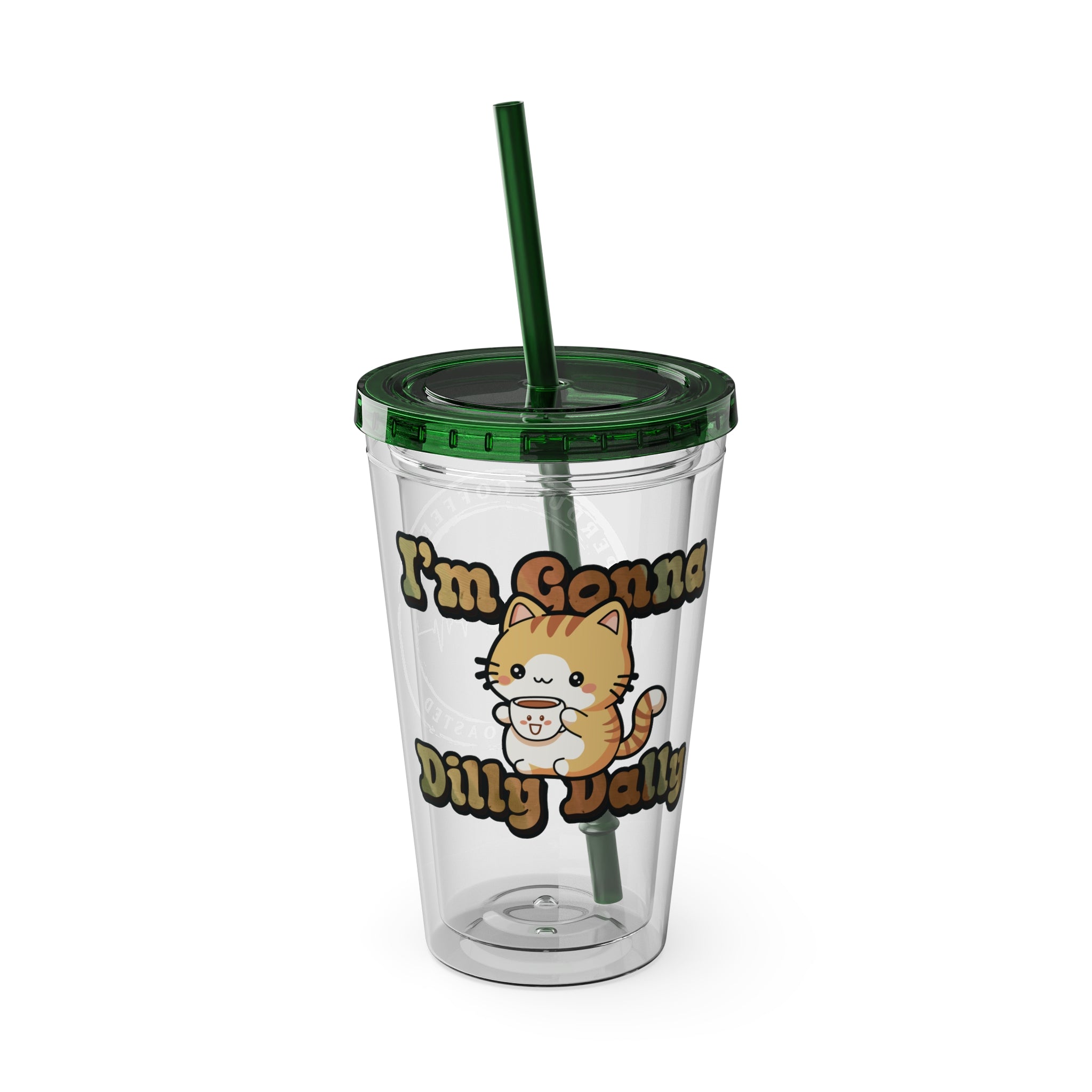 Dilly Dally Coffee Cat Tumbler