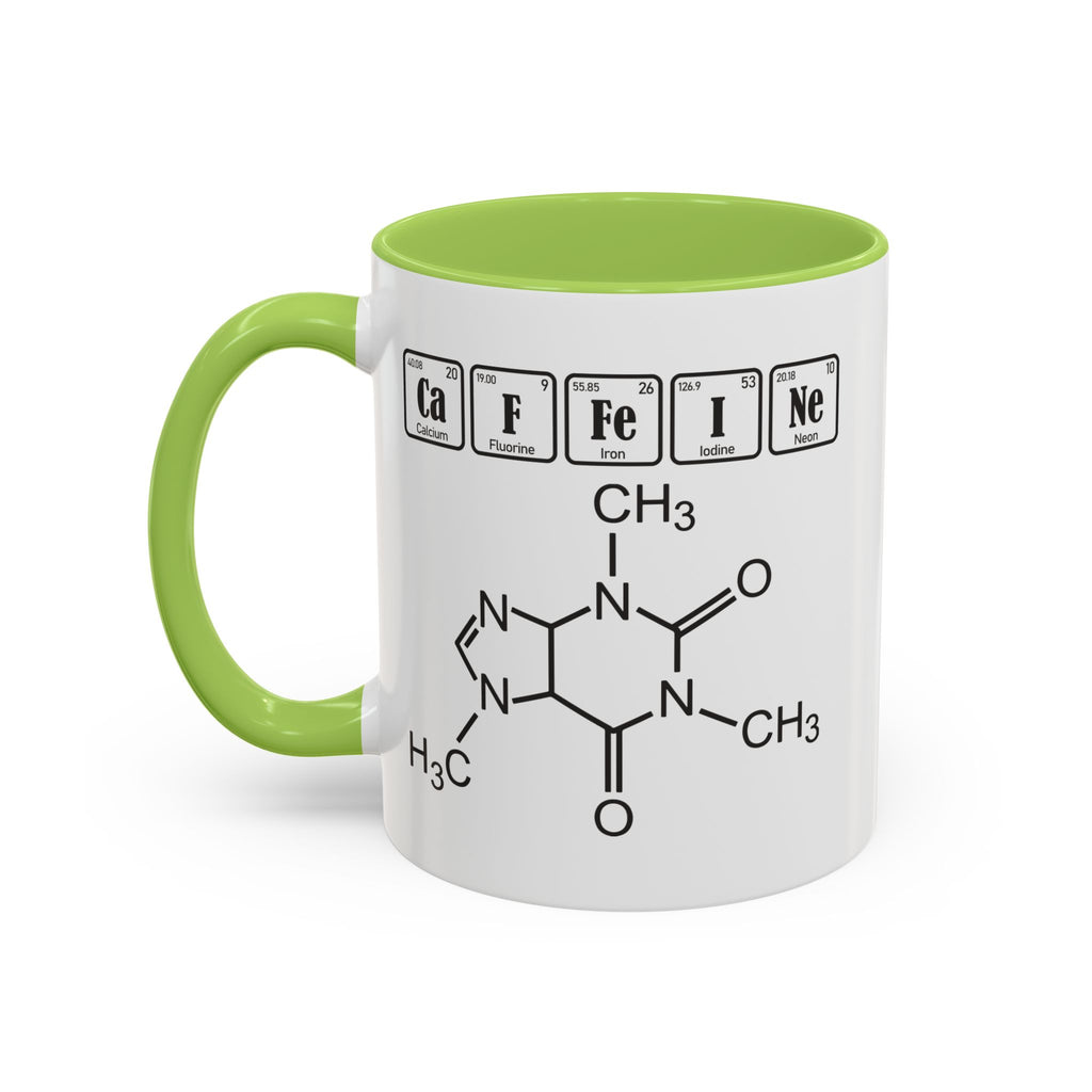 Caffeine Molecule Accent Mug — Chemistry Coffee Cup (11/15oz)
