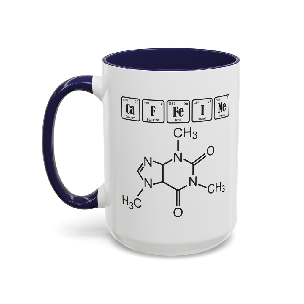 Caffeine Molecule Accent Mug — Chemistry Coffee Cup (11/15oz)