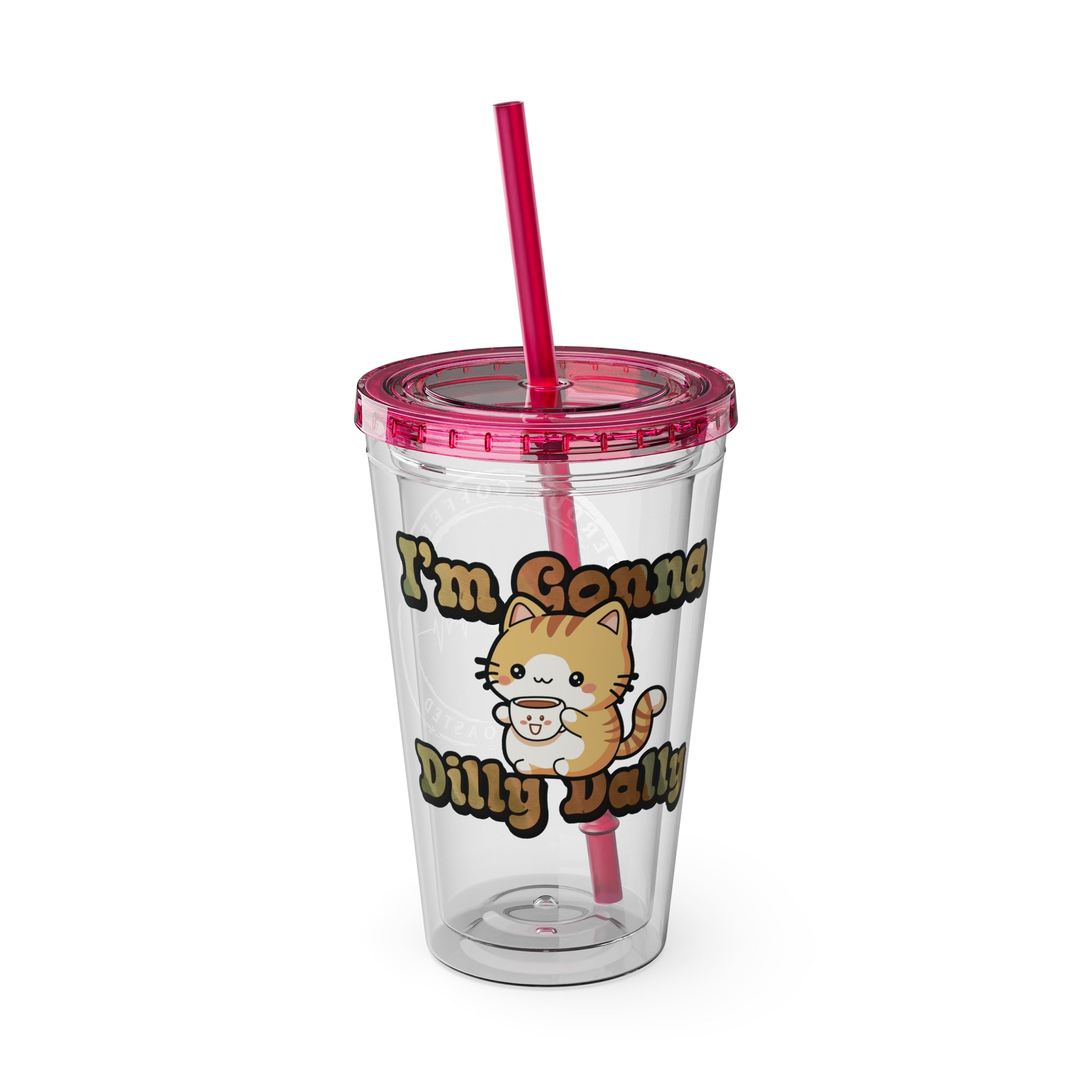 Dilly Dally Coffee Cat Tumbler