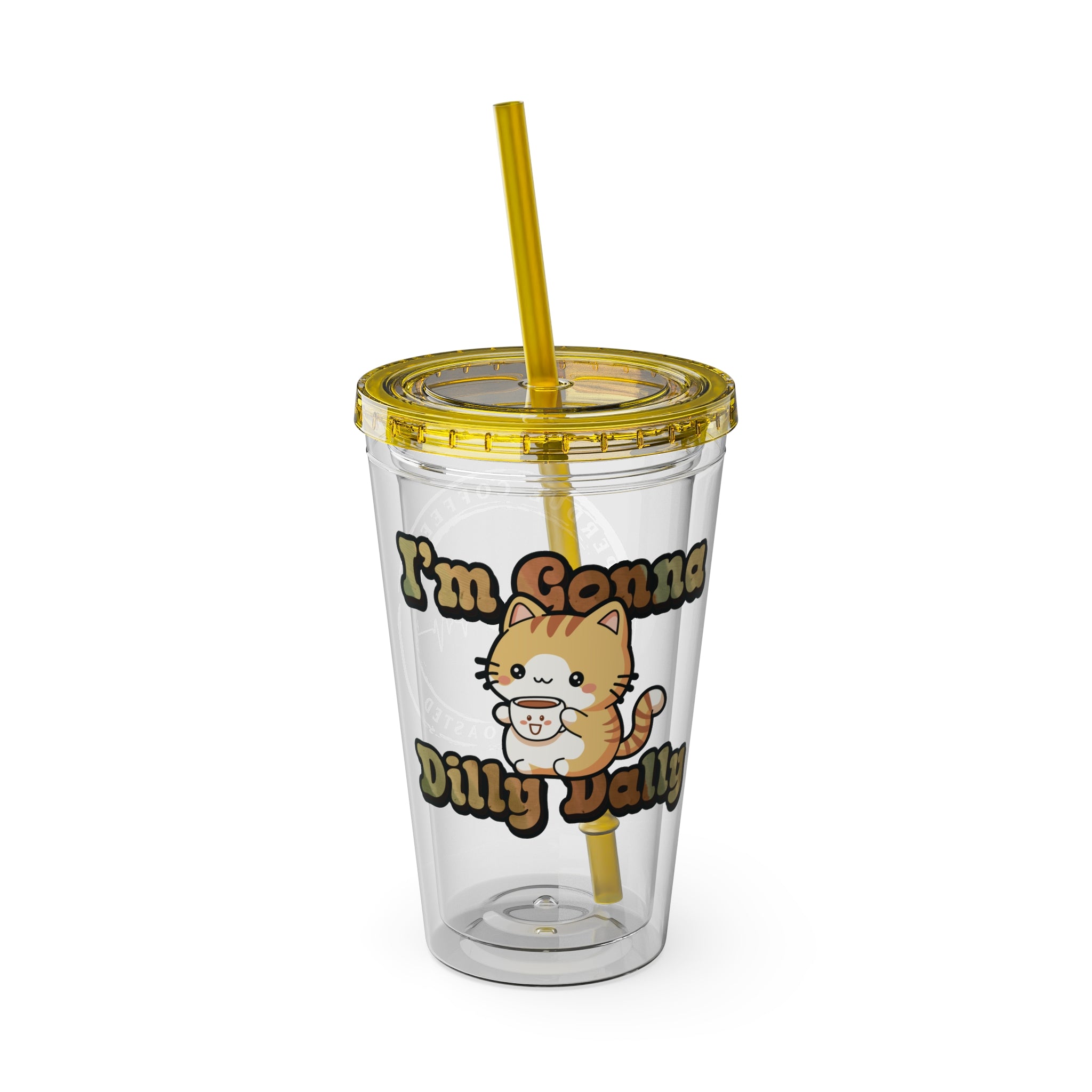 Dilly Dally Coffee Cat Tumbler
