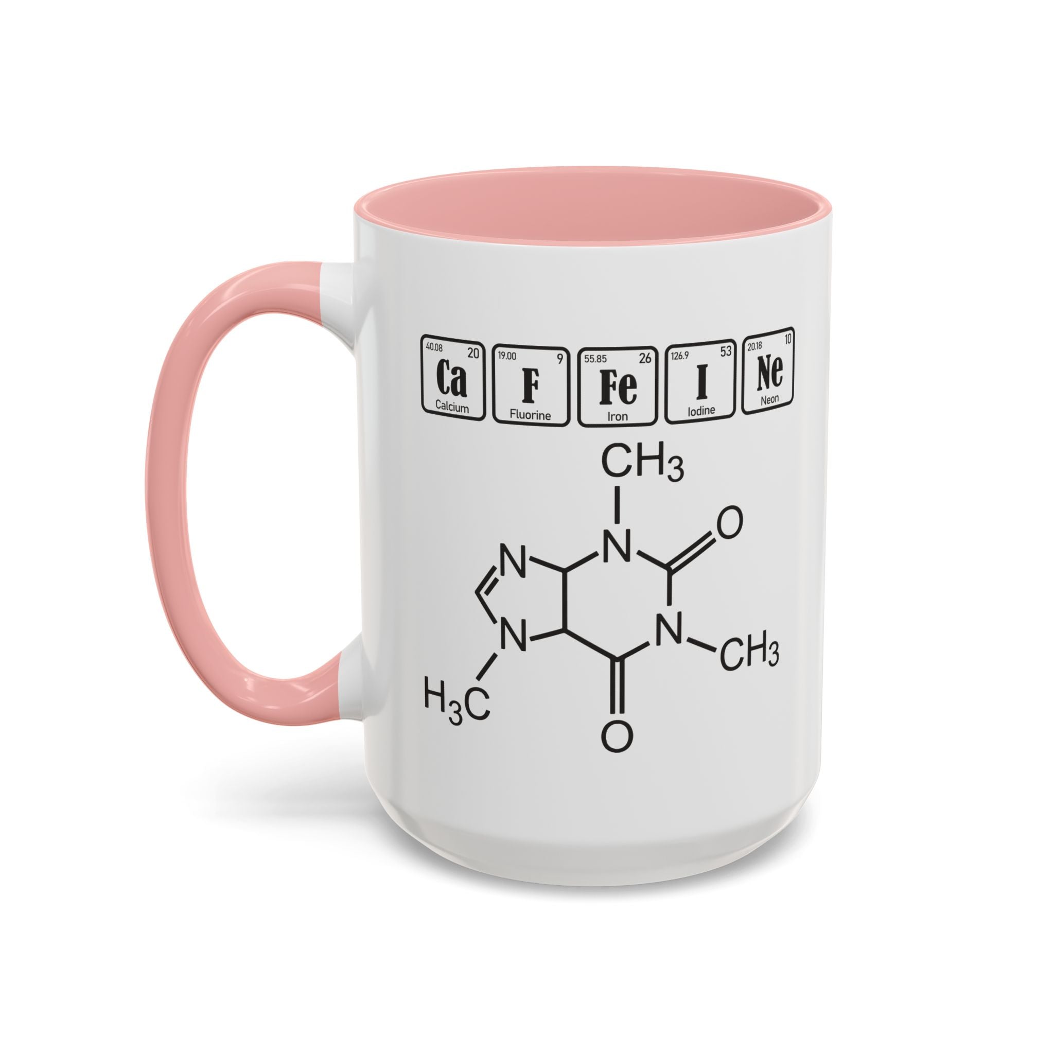 Caffeine Molecule Accent Mug — Chemistry Coffee Cup (11/15oz)