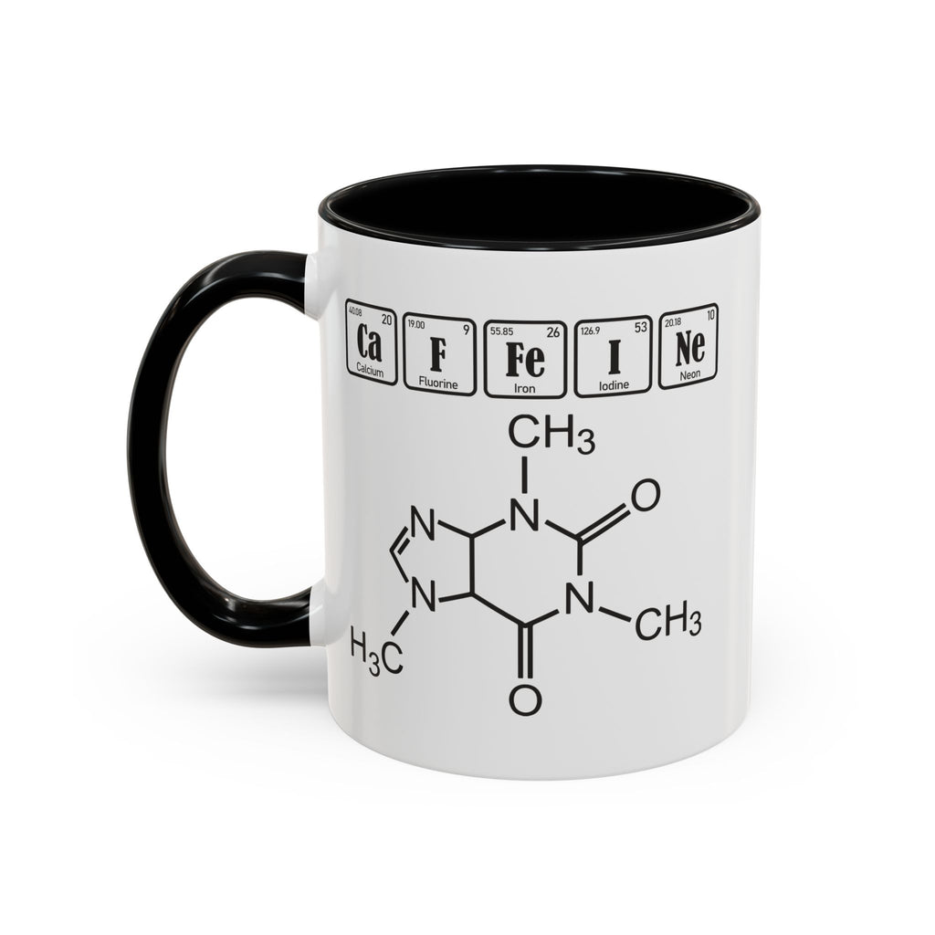 Caffeine Molecule Accent Mug — Chemistry Coffee Cup (11/15oz)