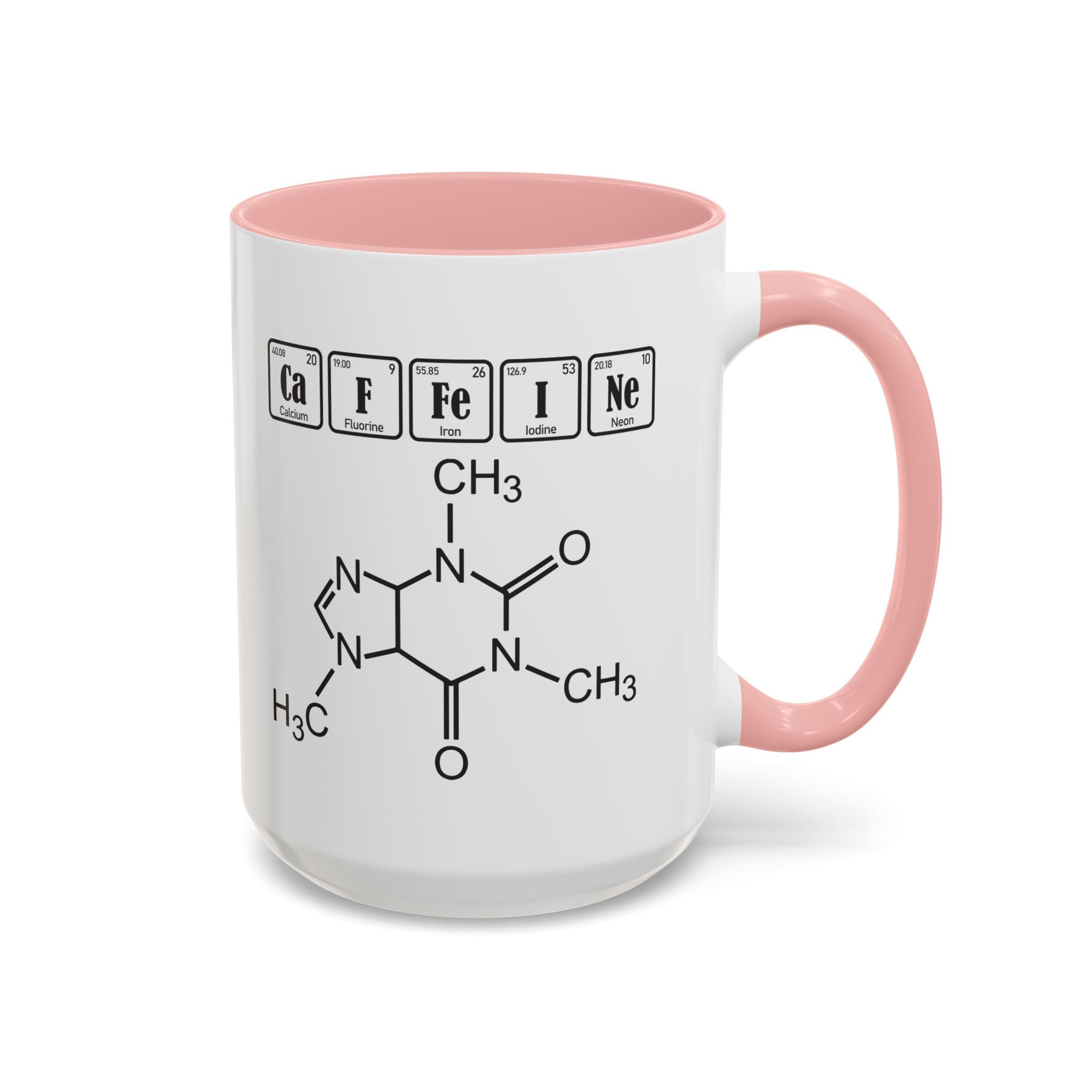 Caffeine Molecule Accent Mug — Chemistry Coffee Cup (11/15oz)